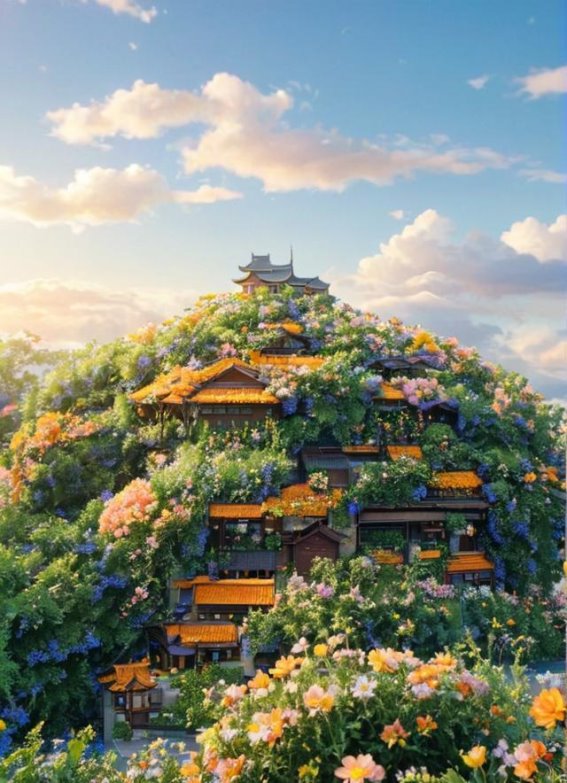 春光中的黄陂：AI眼中的梦幻花园