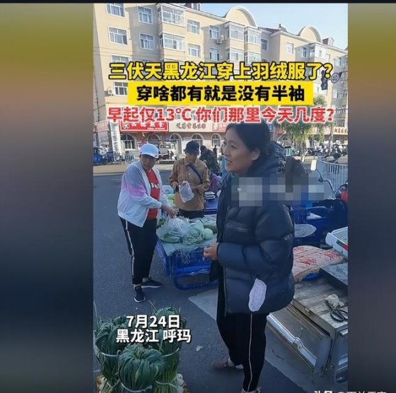 黑龙江的反常天气：羽绒服中的夏日避暑奇观