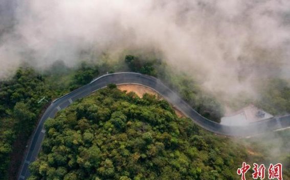 贵州乡村公路：云雾缭绕中的山水画卷